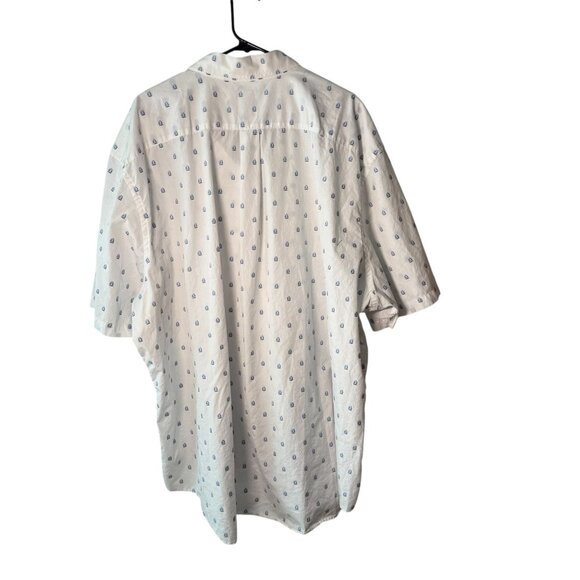 Brooks Brothers Mens 4XL White Button-Up Shirt W/ Blue Sailboat Print All Cotton - Picture 2 of 4